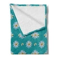 thumbnail image 2 of Daisy Soft Flannel Fleece Throw Blanket, Field of Blossoming Camomile Petals Image with Bees Flying and Making Honey Theme, Cozy Plush for Indoor and Outdoor Use, 50" x 70", Multicolor, by Ambesonne, 2 of 5
