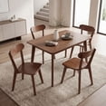thumbnail image 3 of Dayalane Solid Wood Dining Chairs Set of 4, Mid Century Modern Kitchen Chairs with Curved Open Back, Farmhouse Style for Dining Room, Living Room,Walnut, 3 of 11