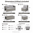 thumbnail image 3 of Patio Furniture Set on Sale, 4-Piece Outdoor Conversation Set with Thickened Cushions, Heavy-duty Iron Frame Sectional Sofa Set with Steel Coffee Table for Patio, Lawn, Garden, Balcony & Poolside, 3 of 9
