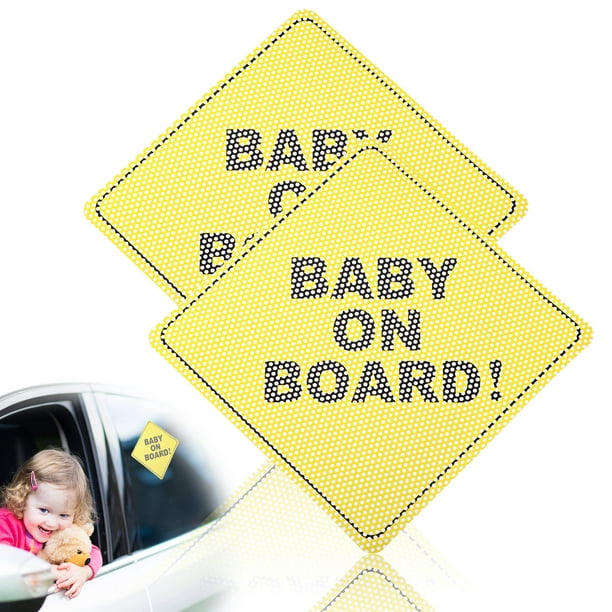 Lot de 2 bébé à bord signe voiture autocollants de sécurité fenêtre  autocollants auto-adhésif universel véhicule camion Auto bateau pare-chocs  sécurité avertissement autocollant 