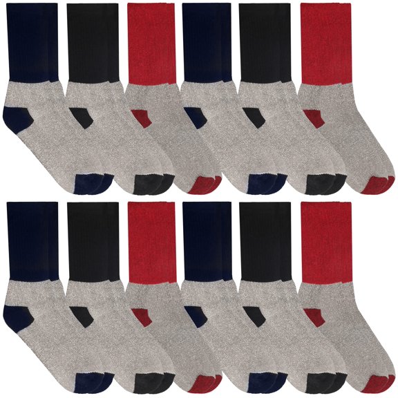 Yacht & Smith Womens Cotton Thermal Crew Socks, Cold Weather Boot Sock Bulk (12 Pairs Thermal Crew)