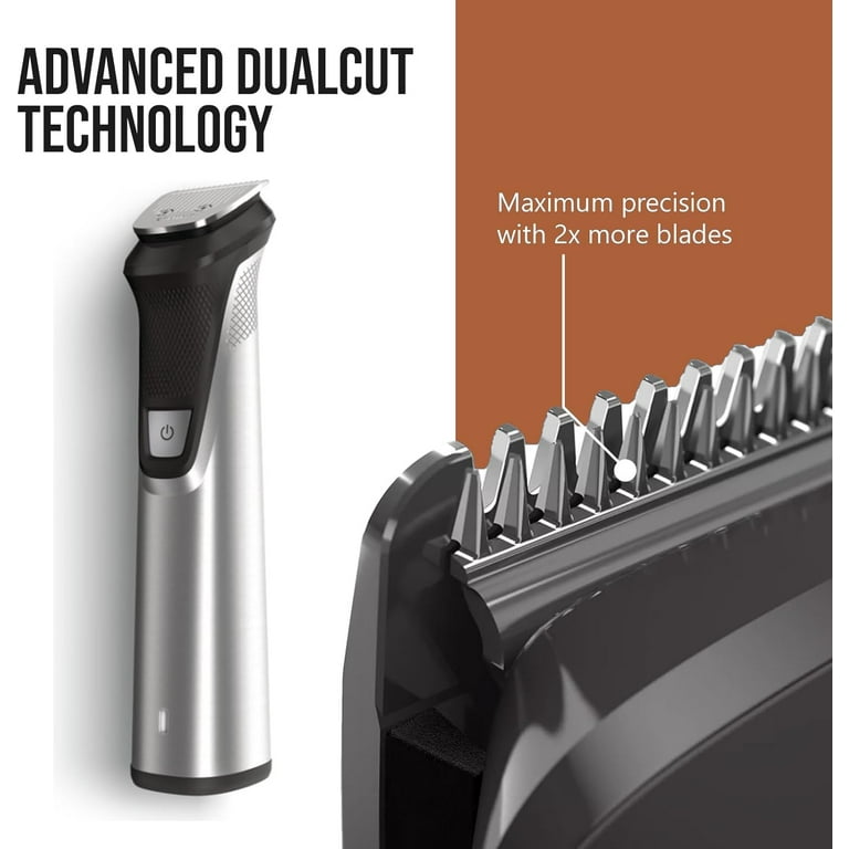 Philips Mens Grooming Trimmer Hair Cutting Razor Body Groomer for Men Shaving Kit Beard Trimmer Head Trimmer Norelco MultiGroom 9000 Mens Hair