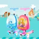 thumbnail image 4 of 2025 Nuevo equipaje de scooter para niños, maleta de monopatín con ruedas, regalo para niños, cubierta de carrito pequeña de dibujos animados lindo, bolsa de equipaje con ruedas, 4 of 4