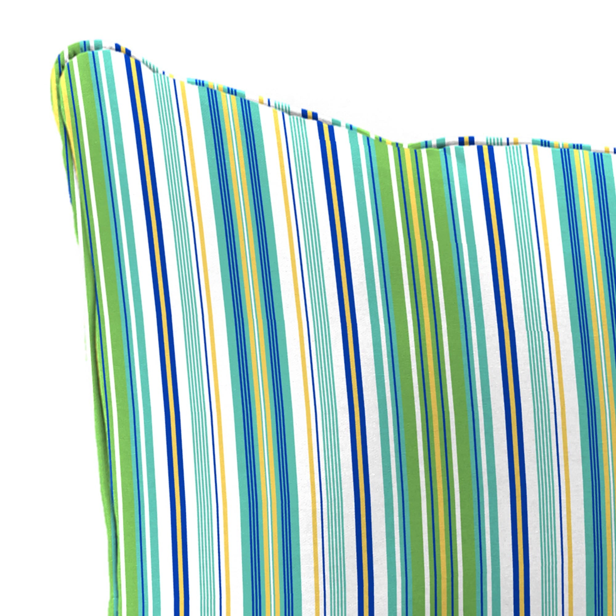 Jordan Manufacturing 46.5" x 24" Clique Fresco Blue Stripe Rectangular Outdoor Deep Seat Chair Cushion Set with Welt