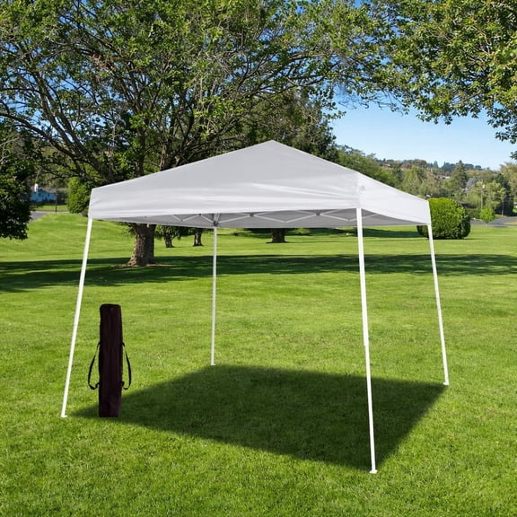 8x8/10x10 Slant Leg Pop-Up Tent Kit – Customizable Cover with Carry Bag, Outdoor Shelter for , Backyard, Events (Khaki)