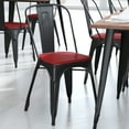 thumbnail image 3 of BizChair Set of 4 Poly Resin Wood Seat with Rounded Edges for Colorful Metal Chairs and Stools in Red, 3 of 12