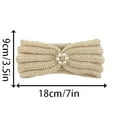 thumbnail image 3 of Toddler Girl Headbands Winter Girls Soft Knitted Headband Stretchy Lined Ear Warmer Head Wrap Elastic Bandana Cozy Warm Cold Weather Accessory for Toddler Kids Girl Headbands Beige One Size, 3 of 4