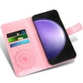 thumbnail image 6 of Asuwish Compatible with Samsung Galaxy S23 FE 5G Wallet Phone Case and Tempered Glass Screen Protector Flip Credit Card Holder Stand Mandala Flower Cell Cover for S 23 EF S23FE 23S Women Men Pink, 6 of 9