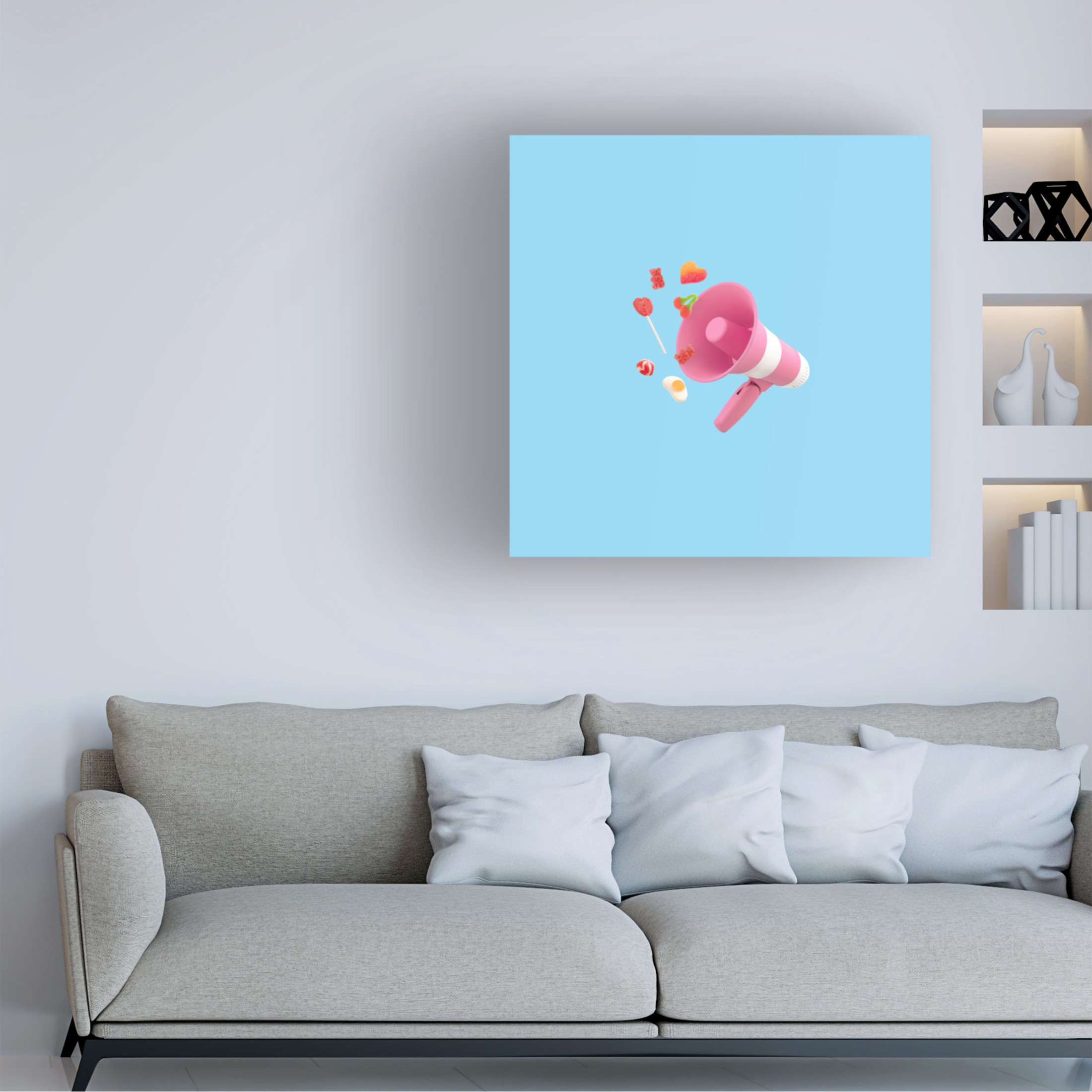 Canvas Wall Art - Julia Ramiro 'Sweet Words Wide' Wall Art for Living Room, Bedroom, or Office Décor by Trademark Fine Art - 35 x 35 Inches