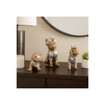 thumbnail image 3 of Decorative Dogs Figurine Statues for Home Decor - Ornaments for Bathroom, Office, or Living Room - Sculptural Accent for Bedroom Shelf or Coffee Table - Set of 3, 10", 8", 6", Gold & Metallic, 3 of 12