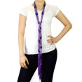 thumbnail image 3 of NYFASHION101® Silver-Tone Beaded Skinny Fishnet Shawl Scarf Waist Belt - Purple, 3 of 4