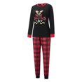 thumbnail image 3 of Conjunto de pijamas navideños familiares a juego: camisetas con estampado de astas y pantalones a cuadros. Pijamas de vacaciones para dormir., 3 of 10