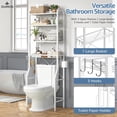 thumbnail image 3 of Gianna Over Toilet Bathroom Organizer, 4-Tier Adjustable Storage Rack, Space-Saving Shelf for Tight Areas, White, 3 of 5
