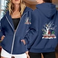 thumbnail image 2 of WILLBEST Sudadera Deportiva para Mujer Ladies' Christmas Printed Zipper Long Sleeved Pocket Adjuststring Casual Hooded Sweatshirt 1778 Chica​​, 2 of 8