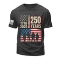 thumbnail image 5 of TOWED22 250th Anniversary USA Shirt for Men American Flag Short Sleeve Tee Crew Neck Casual Vintage Patriotic Tee(Dark Gray,S), 5 of 5