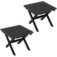 thumbnail image 2 of Gymax 2 Pieces Folding Adirondack Side Table Poolside Garden Patio Black, 2 of 10