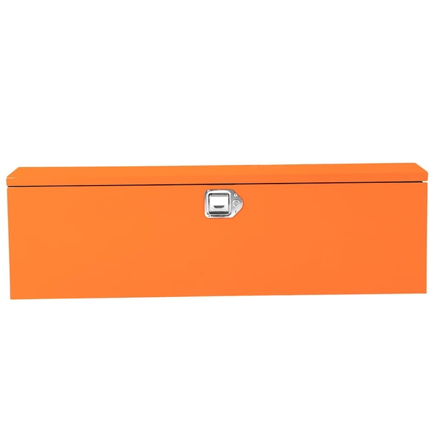 Kojooin Heavy Duty Steel Truck Bed Tool Box, Powder-Coated Diamond Plate Storage Chest with Side Handle and Lock for Pickup or RV