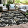 thumbnail image 6 of Addison Rugs Chantille Indoor/Outdoor Transitional Circles Black Washable Rectangle Rug, 8' x 10', 6 of 6