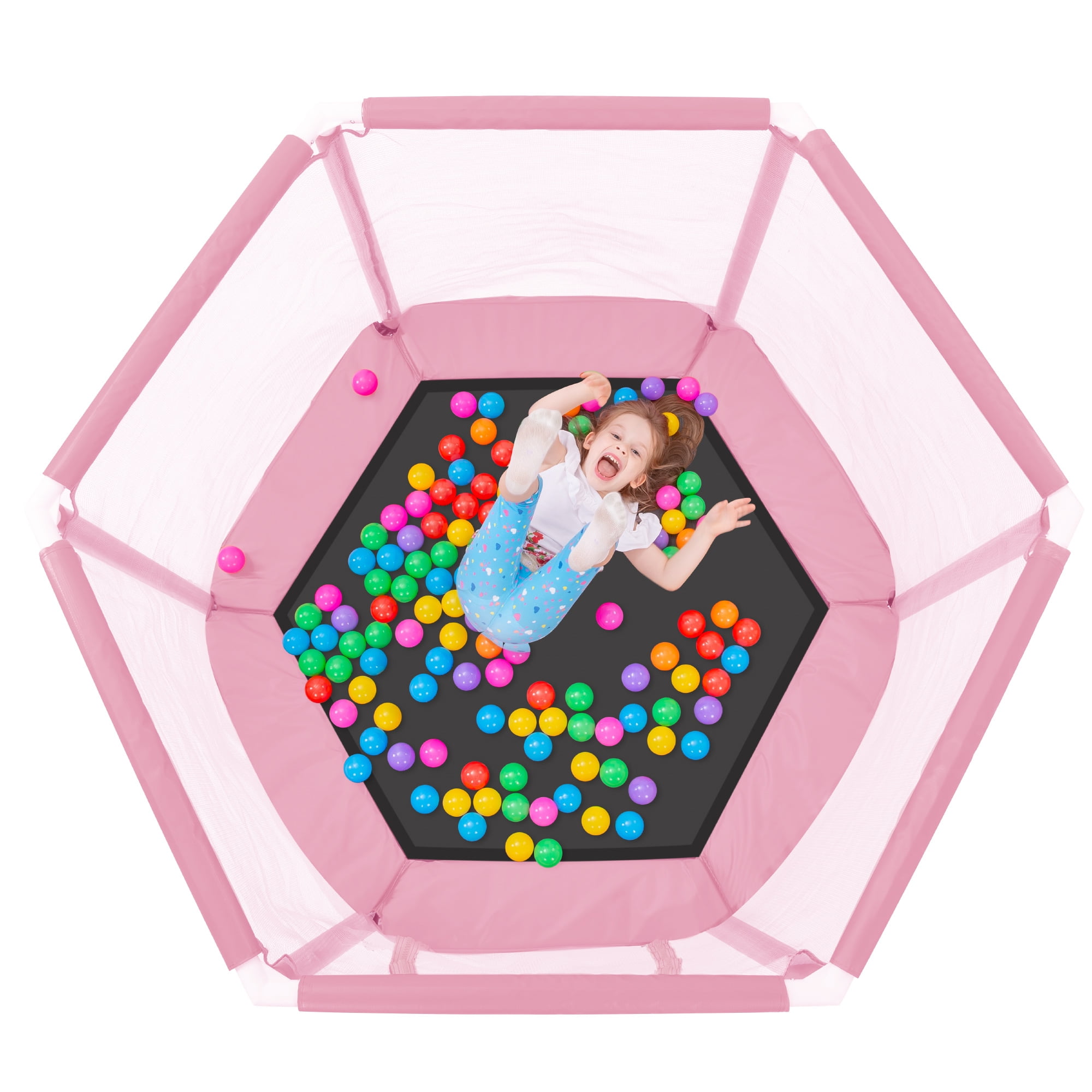 EUROCO 55" Mini Trampoline with Safety Enclosure Net, 4.5FT Indoor & Outdoor Toddler Trampoline with No-Gap Design, Small Trampoline for Kids Easy to Assemble