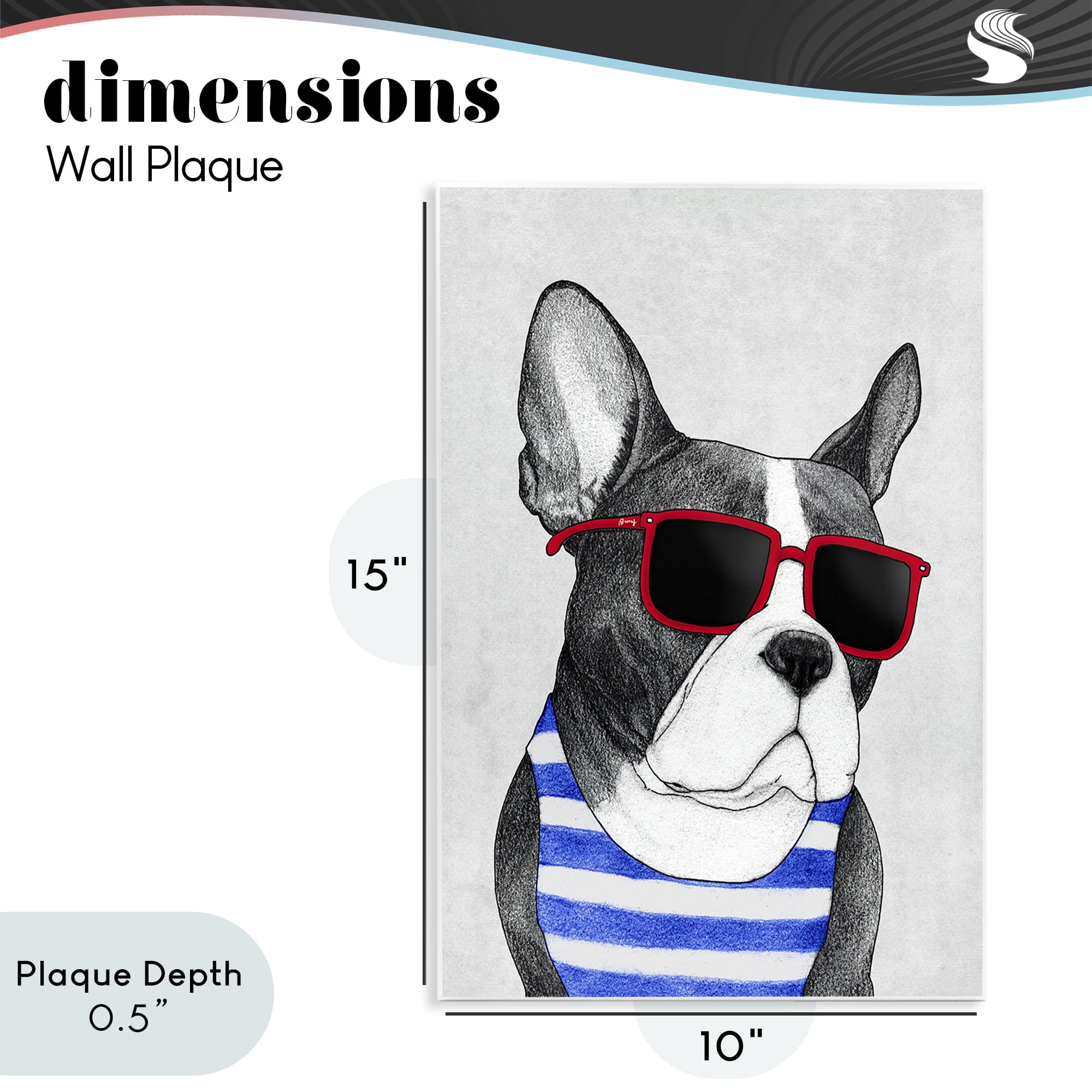 Stupell Industries Frenchie Summer Style Wall Plaque Art, design by Barruff