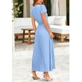 thumbnail image 6 of PRETTYGARDEN Women's Summer Maxi Dresses Trendy Casual Button V Neck Ruffle Cap Sleeve Long Flowy Pleated Dress, 6 of 6