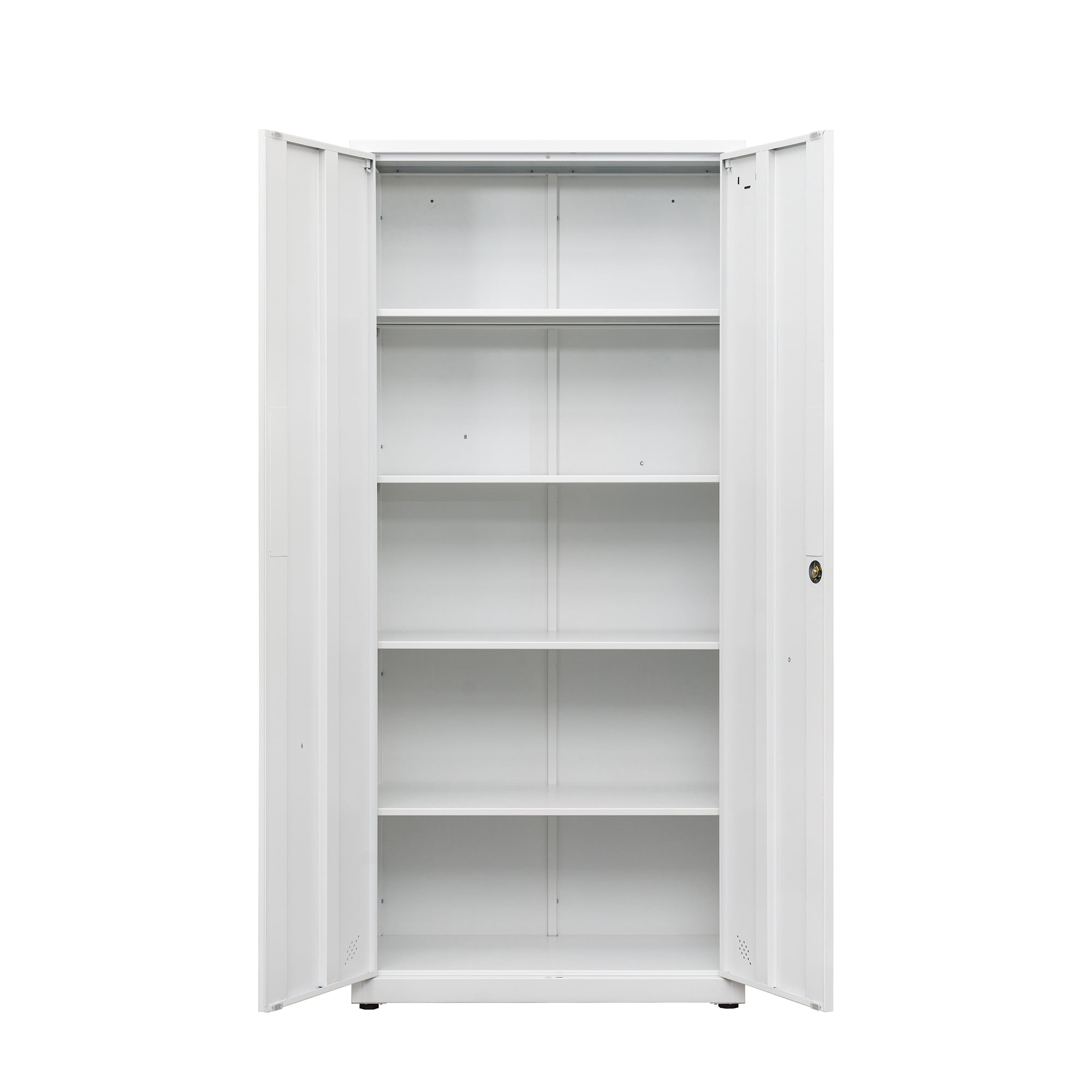 High Storage Cabinet with 2 Doors and 4 Partitions to Separate 5 Storage Spaces, Home/ Office