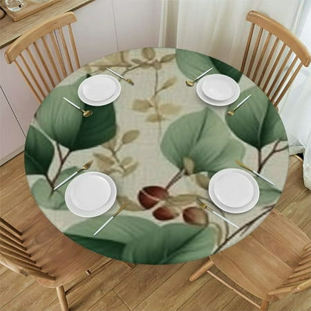 

Autua Leaves Theme Round Tablecloth Stain-Resistant and Washable 100% Polyester Fiber Tablecloth for Indoor and Outdoor Use - Ideal for Restaurants Weddings Parties - Various Sizes Available 38 -42