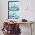 thumbnail image 3 of Stupell Industries Brushed Maritime Sailboats Transportation Painting Black Framed Art Print Wall Art, 20 x 16, Set of 2, 3 of 10