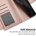 thumbnail image 6 of For Samsung Galaxy S25 FE 5G 6.7-inch RFID Blocking Protective Purse Wallet Case For Women Men Multi-Card Slots Zipper Pocket Detachable Shoulder Strap And Wrist Strap,Shockproof Phone Case,Rose Gold, 6 of 8