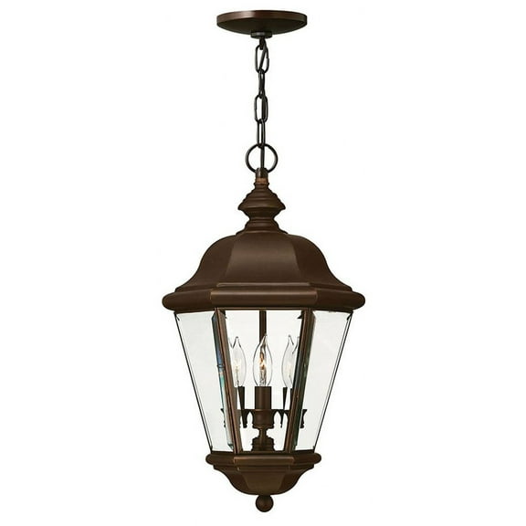 Hinkley Lighting - Three Light Hanging Lantern - Clifton Park - Brass Outdoor