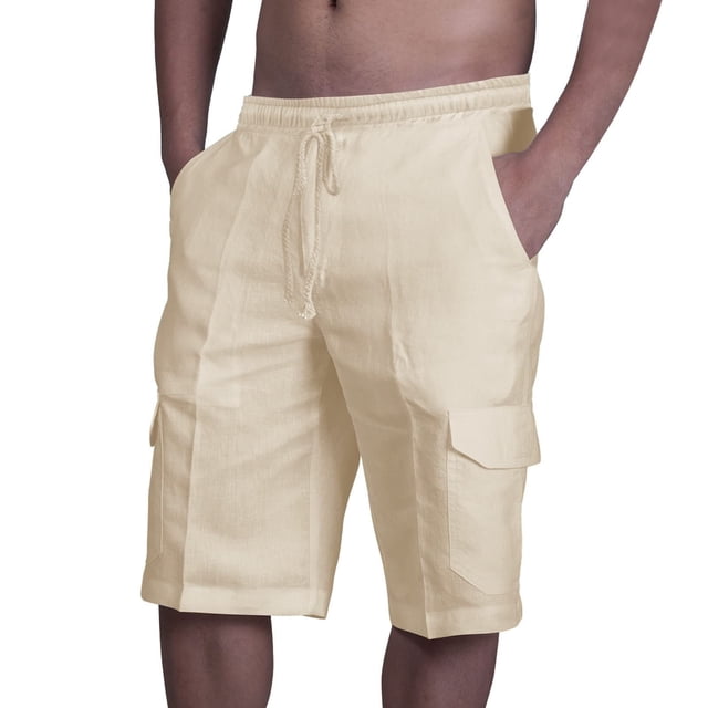 Pantalones Cortos Atléticos de Cuerda Elástica de Color Sólido para Hombre, Pantalones Cortos Atléticos de Cinco Puntos de Playa Y Casual para Hombres