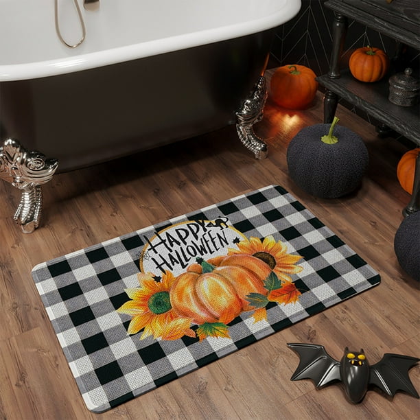 Alfombra de fibra de poliéster, decoración navideña, alfombra de Halloween, imitación de pashmina, alfombra con estampado de calabaza, ambiente festivo, decoración de Halloween, decoración de otoño, d