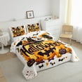 thumbnail image 2 of jejeloiu Halloween Spooky Pumpkin Bedding Comforter Set,Purple Kawaii Bowtie Twin Comforter Sets,Happy Halloween Bats Bedding Set For Child,Ultra Soft Bedroom Decorative Reversible,2-Piece, 2 of 7
