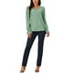 thumbnail image 2 of Blusa de encaje con escote en V y mangas de linterna para mujeres de INSPIRE CHIC, 2 of 5