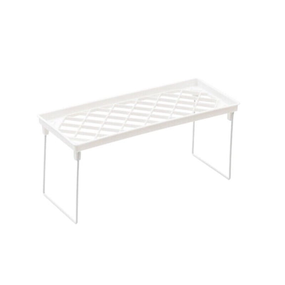 Shiogb Small Shelf (14*35cm), Shelves, Expandable Stackable Cabinet Shelf Kitchen Counter Rack Organizer Pantry Bedroom Bathroom Storage Racks Holder Bathroom Cabinet Organizer, (1X Storage Rack)