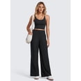 thumbnail image 5 of Women'S High Waist Comfortable Casual Sports Jogging Wide Leg Loose Pocket Pants Black XL, 5 of 7