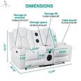 thumbnail image 5 of Home Theater Seating, Gaming Chairs for Adults, Wireless Charging Movie Theater Chairs, Power Recline Loveseat with 6 Cup holders and Tray, Powerful in-Built Speaker, USB Ports, Air Leather – White, 5 of 13