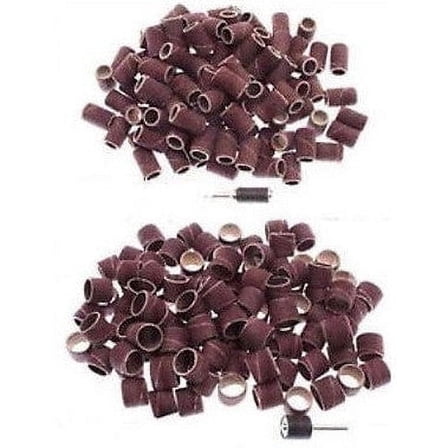 102 Piece Sanding Sander Bands Drums 1/4" Round Mixed Grits for Dremel Rotary Tools