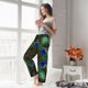 thumbnail image 5 of Fotbe Peacock Feathers Pantalones de Pijama para Mujer, Pantalones de Dormir, Pantalones Pj con Cordón y Bolsillos-X-Large, 5 of 6