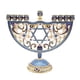 thumbnail image 1 of 6,5 pulgadas de alto Menorah pintado a mano judío Bejeweled adornado candelabros candelabros Navidad artesanía inauguración de la casa regalo , Azul perfecl Candelabro de la Menorá, 1 of 8