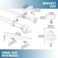 thumbnail image 6 of Urbanest Adjustable Double Curtain Rod Set Metal with Decorative Round Urn Finials, Heavy-Duty, 48"-84", White, 6 of 6