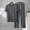 Dark Gray(New), variant on PNTUTB Men's Casual Solid Color Crew Neck Short Sleeve T Shirt with Elastic Waist Drawstring Pants Loose Set