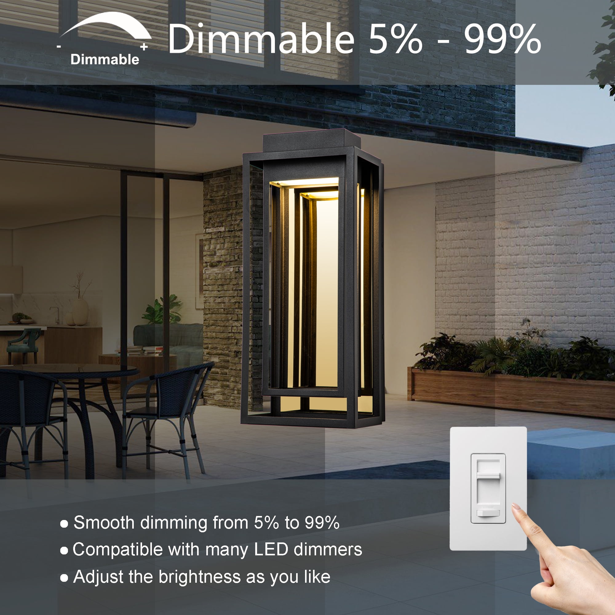Black Gold Outdoor Led Wall Sconce, 9 Watt Integrated Led, with No Glass