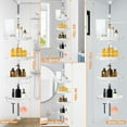 thumbnail image 6 of Upgrade Sturdy Shower Caddy Tension Pole Corner Shower Caddy Bathroom Organizer 18/8 Stainless Steel Rustproof 4 Tier Adjustable Shelves for Bathtub Shampoo Accessories Storage Rack 32-122inch, 6 of 12