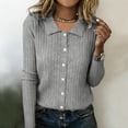 thumbnail image 2 of Breezora Women's Slim Button Down Cardigan Soft Everyday Jacket for Work and Casual Wear Grey, 2 of 4