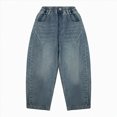 thumbnail image 3 of NOLDARES Boys Baggy Jeans Wide Straight Leg Elastic Waist Loose Denim Pants,Blue,10-11 Y, 3 of 8