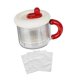 thumbnail image 5 of Filador de yogurt griego, fabricante de yogurt reutilizable con tapa, multipropósito con separador de suero de malla fina para cocinar, hogar Rojo, 5 of 8
