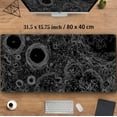 thumbnail image 3 of Black White Desk Mat Cool Minimal Topographic Contours Mouse Pad XXL, Gaming Mousepad Large with Stitched Edge, Extended Laptop Keyboard Mouse Mat Desk Pad Protector Office Decor 31.5x15.75 in, 3 of 6