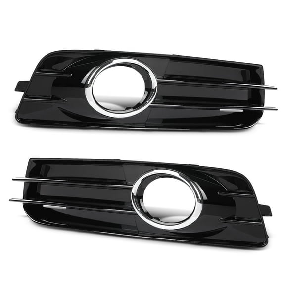 Pair Front Bumper Fog Light Grille Cover Fit For 2009-2012 Audi A3 8P S-Line w/hole