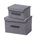 thumbnail image 2 of Cajas de almacenamiento plegables de 2 con tapas - cajas de tela grandes y pequeñas para juguetes, ropa y organización de armarios, caqui/gris/verde, 2 of 6
